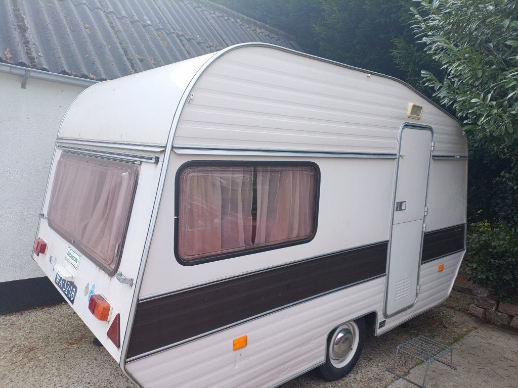 Vintage Caravan Dickson 1976, Caravans en Kamperen, Tot en met 2, Treinzit, Kachel, Particulier