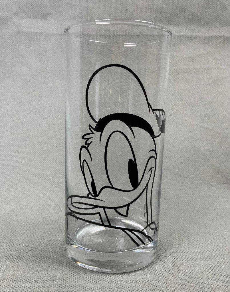 Disney Donald Duck longdrink glas transparant zwart, Ophalen of Verzenden, Donald Duck, Zo goed als nieuw, Servies