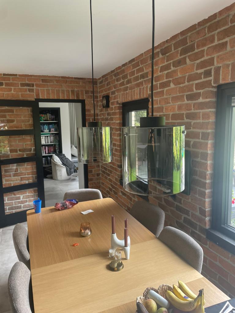 Rookglas eetkamer hanglamp, Huis en Inrichting, Ophalen, Minder dan 50 cm, Glas, Hotel chique