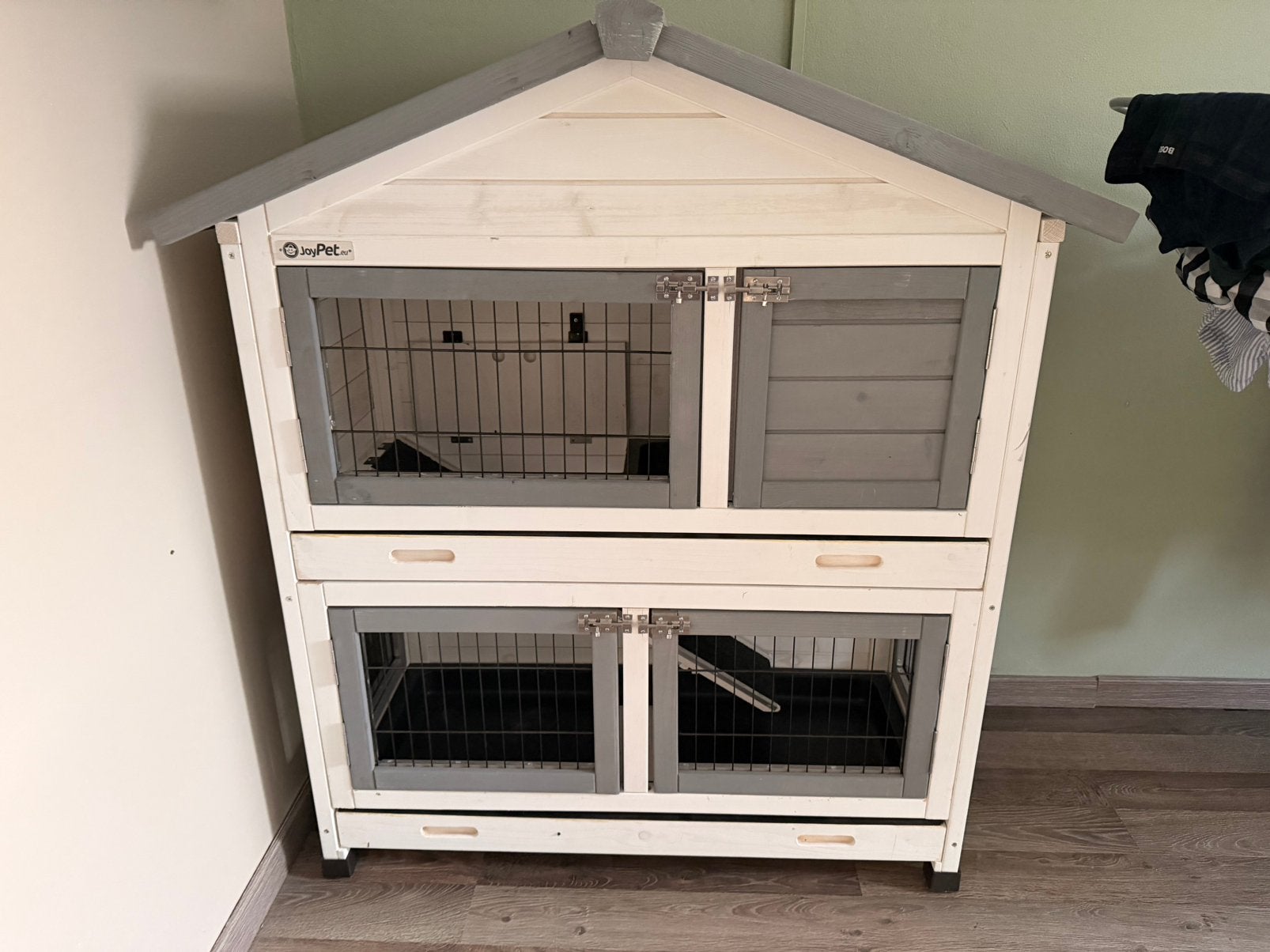 Mooi konijnen hok, Dieren en Toebehoren, Knaagdieren en Konijnen | Hokken en Kooien, Ophalen, 110 cm of meer, Zo goed als nieuw