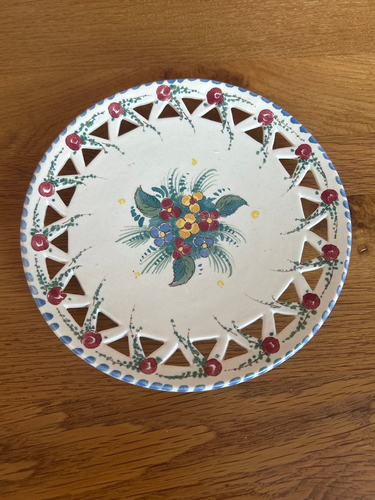 Handgeschilderd gebaksbord Zenith Gouda - 17 cm, Antiek en Kunst, Ophalen of Verzenden