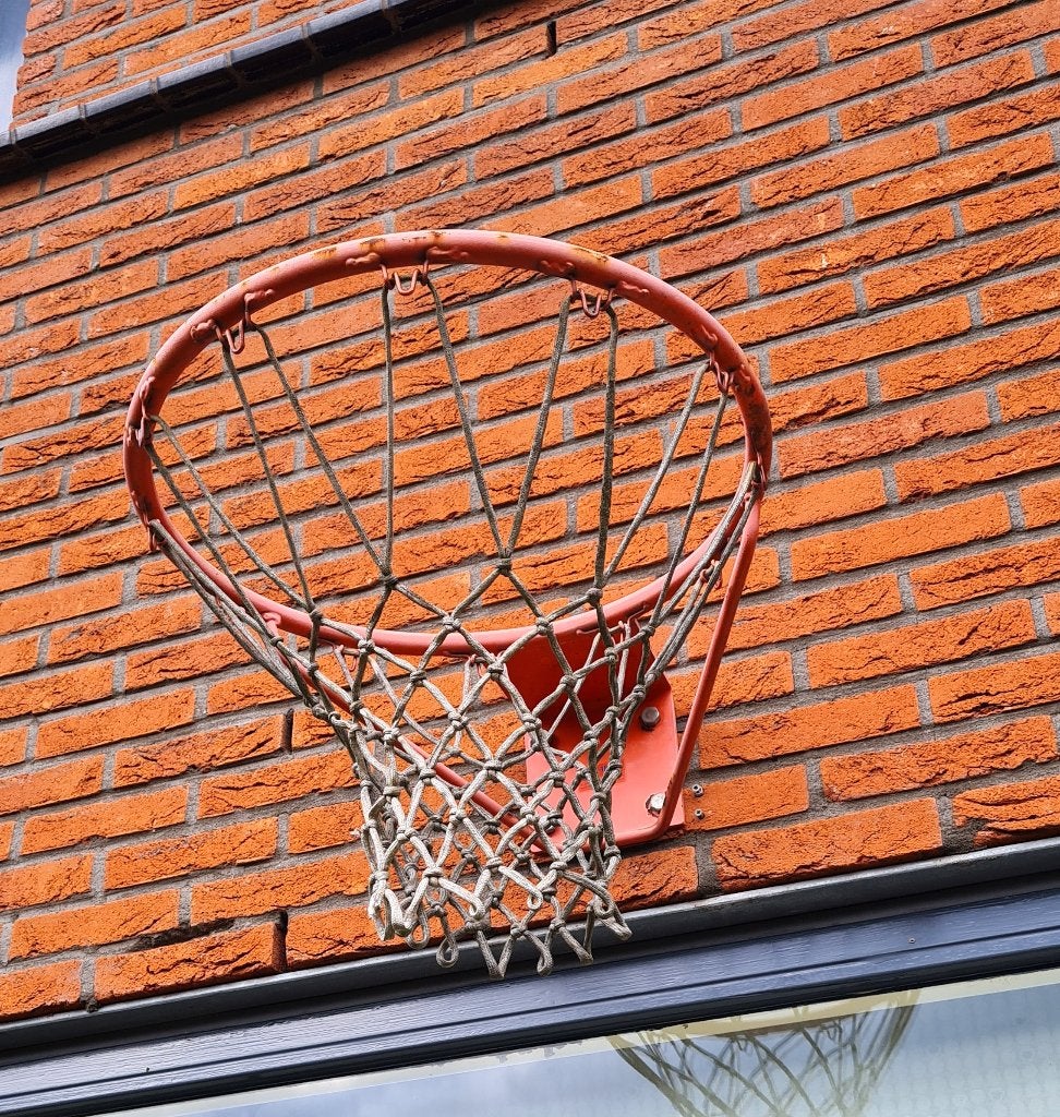 basketbalring met net, Ophalen, Gebruikt, Ring, Bord of Paal