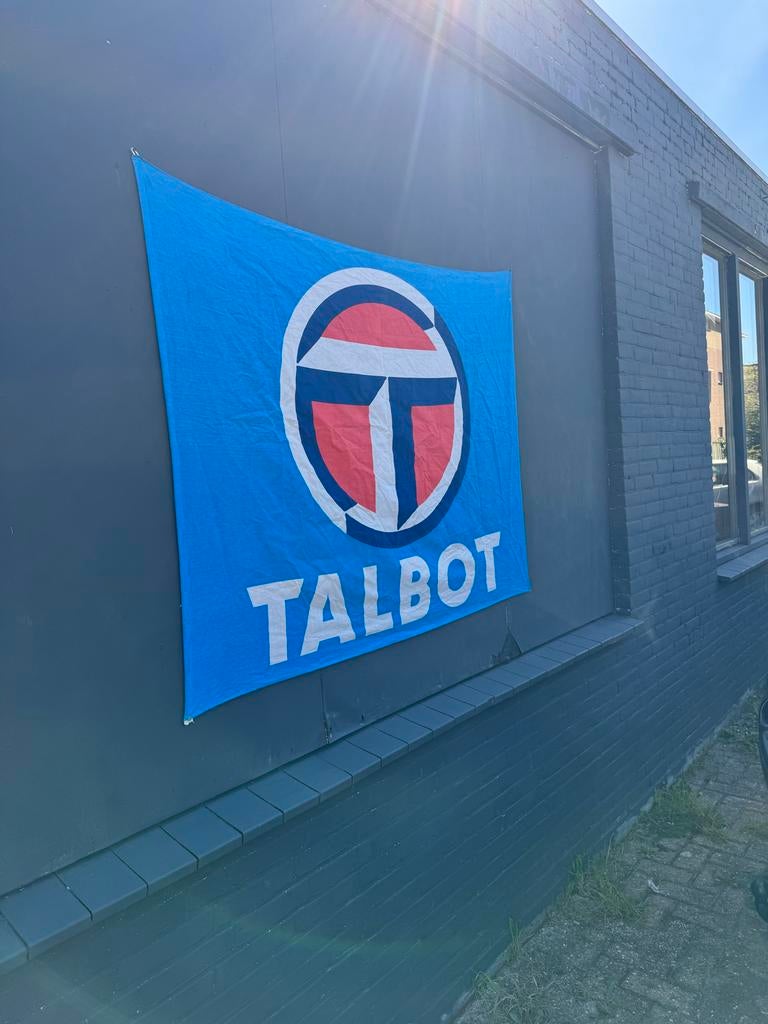 Grote oude TALBOT reclame vlag, Ophalen, Gebruikt, ., .