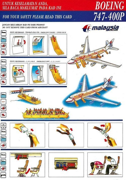 Malaysia Air - Boeing 747-400P, Ophalen of Verzenden, Gebruikt, Kaart, Foto of Prent