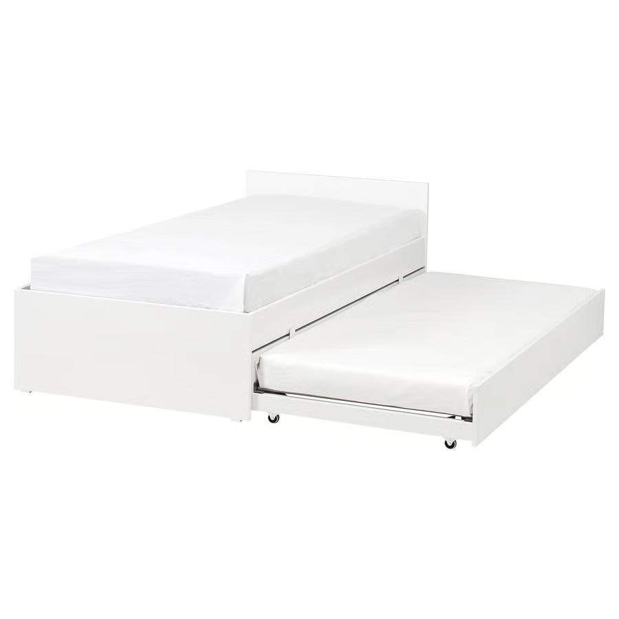 VIHALS Bed Frame with under bed, 90x200 + 2 ÅGOTNES matras, 90 cm, Wit, Nieuw, Ophalen of Verzenden