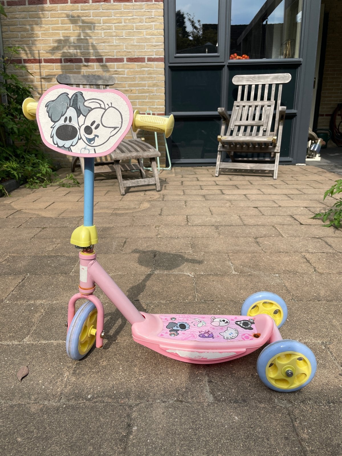Roze Woezel en Pip kinderstep met 3 wielen, Ophalen, Gebruikt, Gewone step