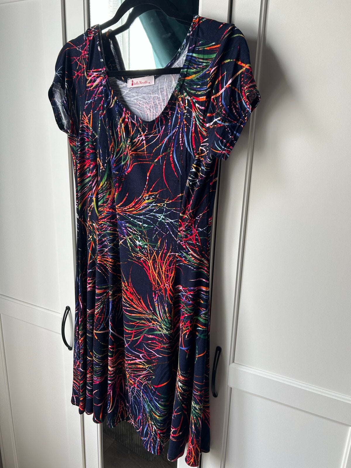 Stella Moretti Jurk met Kleurrijke Print - Maat XL, Kleding | Dames, Jurken, Meerkleurig, Maat 46/48 (XL) of groter, Ophalen of Verzenden
