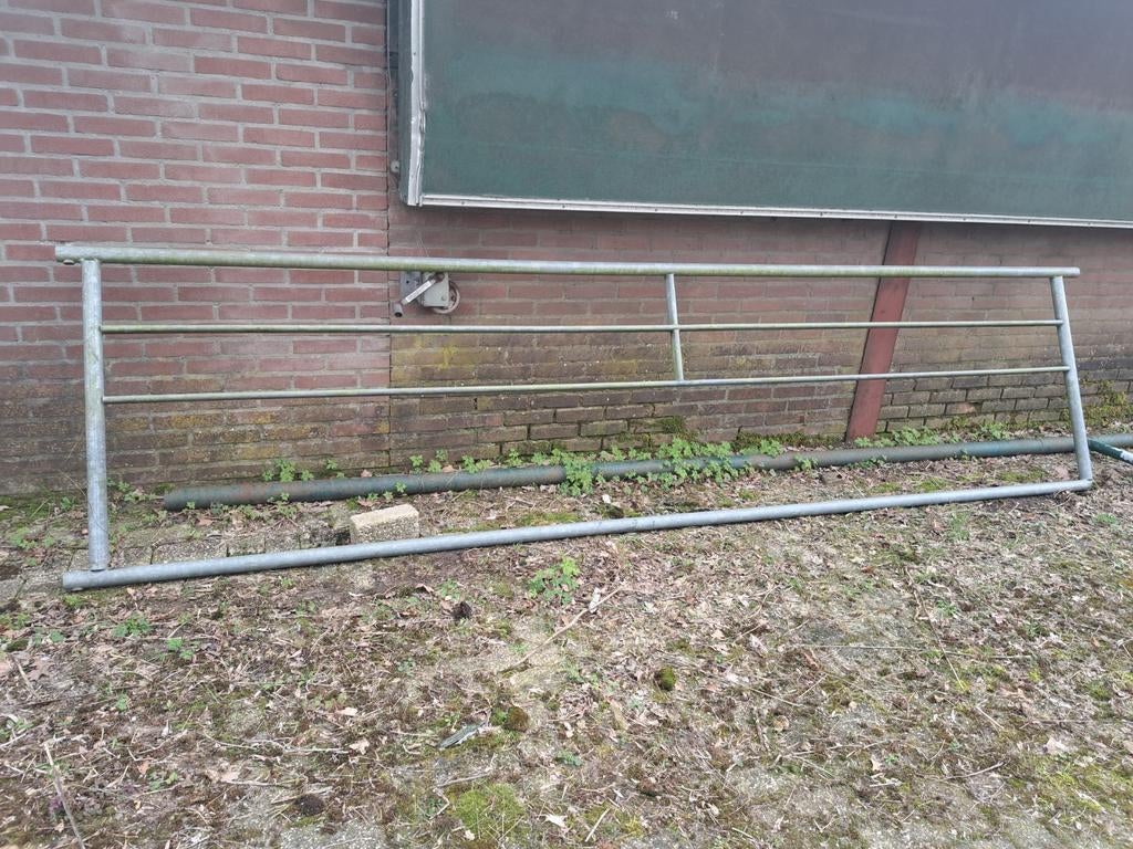 Landhek / weidehek 4 stuks incl. Hang- en sluitwerk, Ophalen, Gebruikt, IJzer, Tuinhek