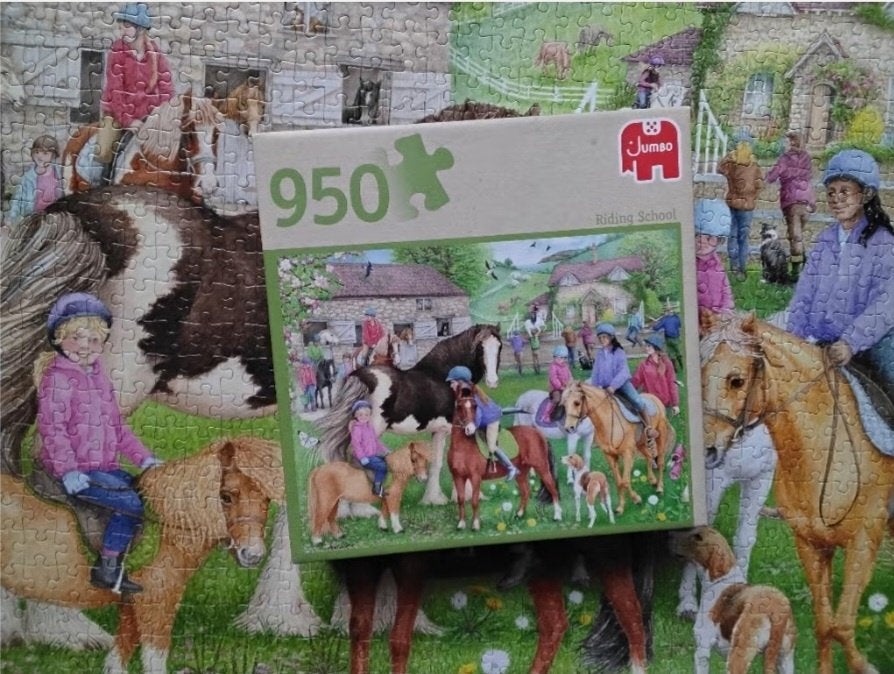 Jumbo puzzel 'riding school', Ophalen, 500 t/m 1500 stukjes, Zo goed als nieuw, Legpuzzel