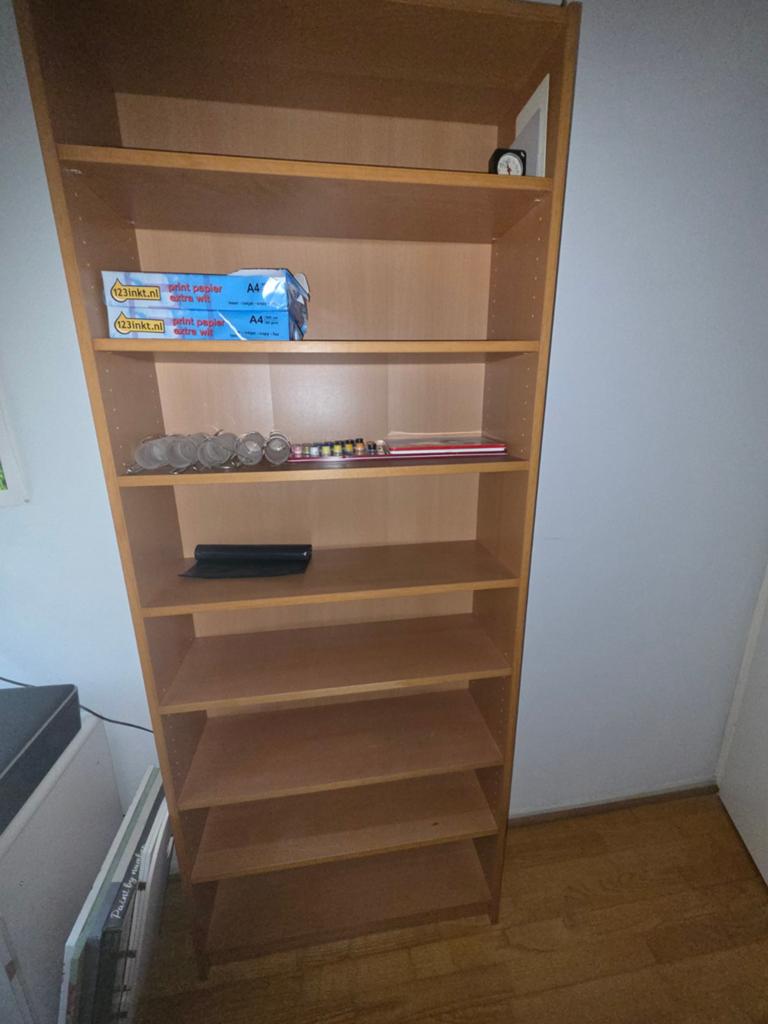 Billy boekenkast met opzetstuk (beuken), Ophalen, Gebruikt, 200 cm of meer, 50 tot 100 cm