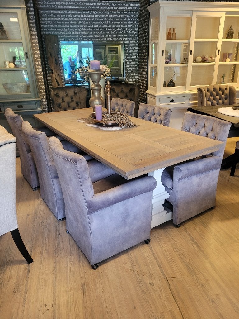 *VOORRAAD* 6 Landelijke Eetkamerstoelen Grazia Wiel Grijs (3, Huis en Inrichting, Landelijke eetkamerstoelen Grazia Wiel kleur stof adore grijs