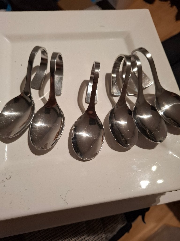 T.k. 6 amuse lepels, Ophalen of Verzenden, Zo goed als nieuw, Rvs of Chroom