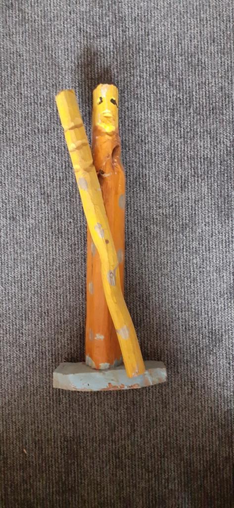 Kunstwerk Julian Stręk - naïeve kunst, Brutalistisch, Ophalen of Verzenden, Handgemaakt, 20 - 50 cm
