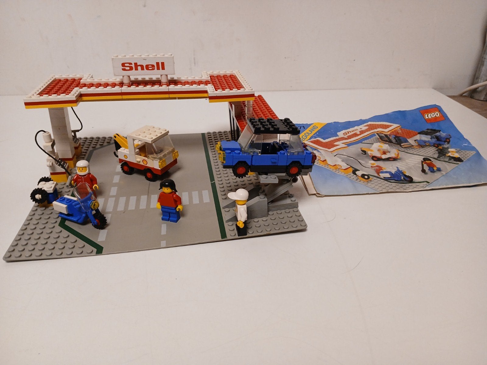 vintage legoland 6371 shell tankstation met boekje, Ophalen of Verzenden, Gebruikt