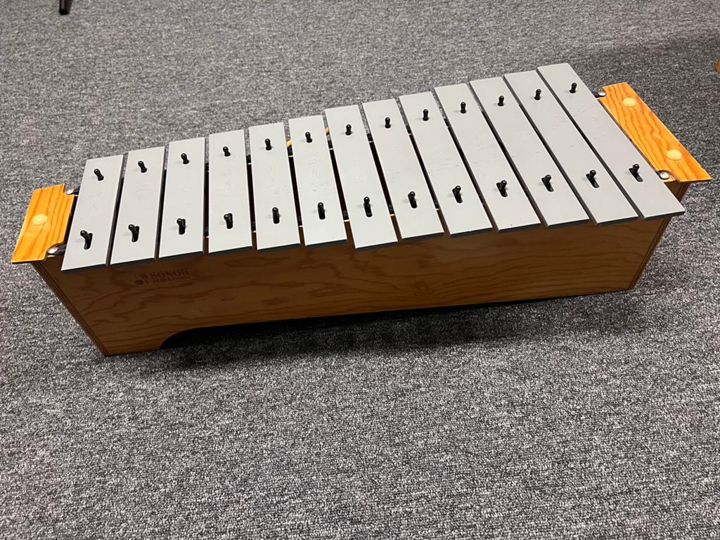 Sonor Glockenspiel met stokken en extra noten, Ophalen of Verzenden, Gebruikt