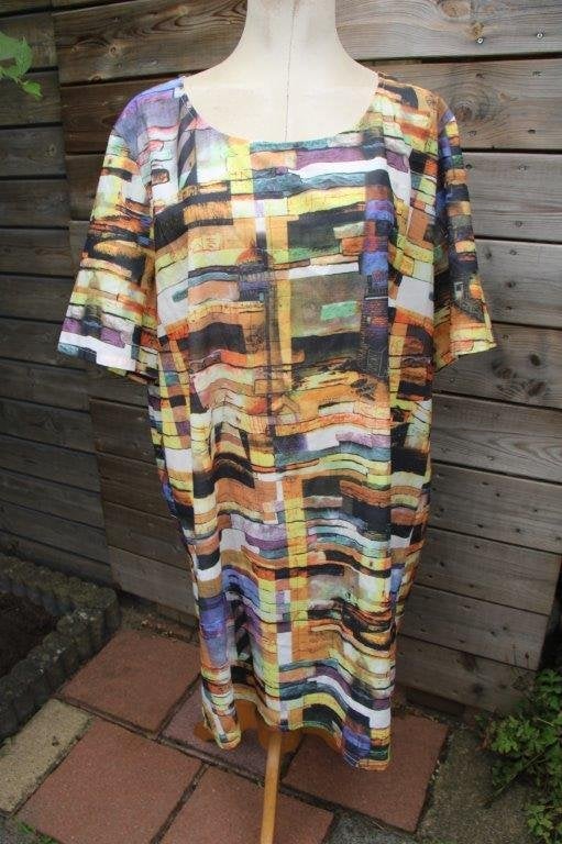 Jurk gekleurd La Lemon mt 48 Vaste prijs, Kleding | Dames, Jurken, Overige kleuren, Maat 46/48 (XL) of groter, Ophalen of Verzenden