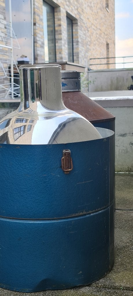 Koude thermosflessen glas c.a. 30L 2x, Ophalen, Glas, Overige typen, Gebruikt
