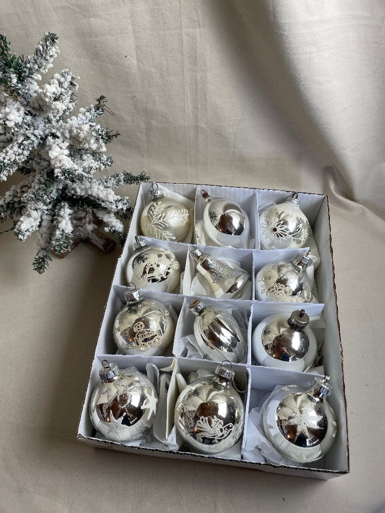 Oude zilveren kerstballen groot vintage, Ophalen of Verzenden, Gebruikt