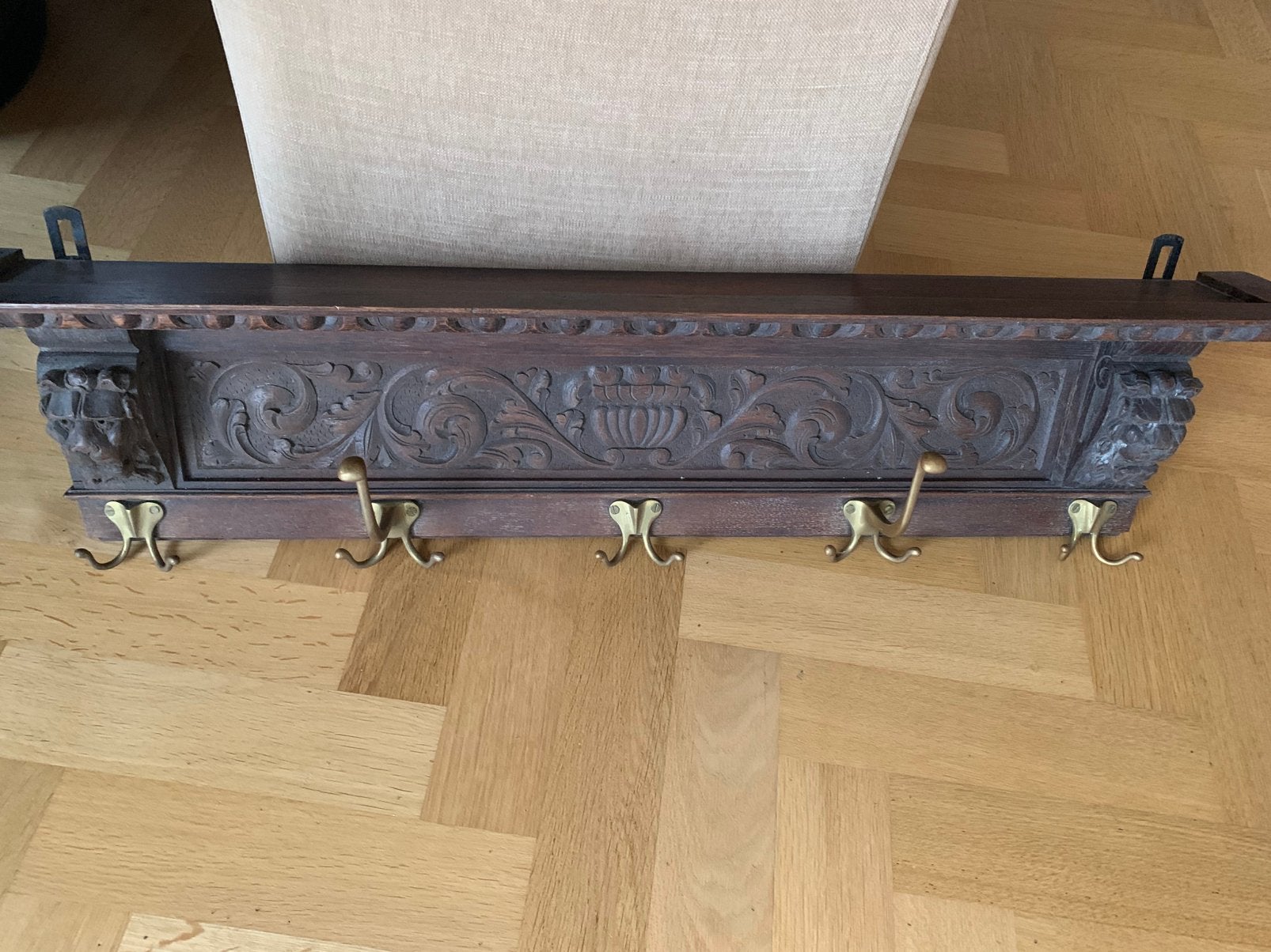 Eiken kapstok, antiek, Huis en Inrichting, Wandkapstok, Gebruikt, 100 tot 150 cm, Ophalen of Verzenden