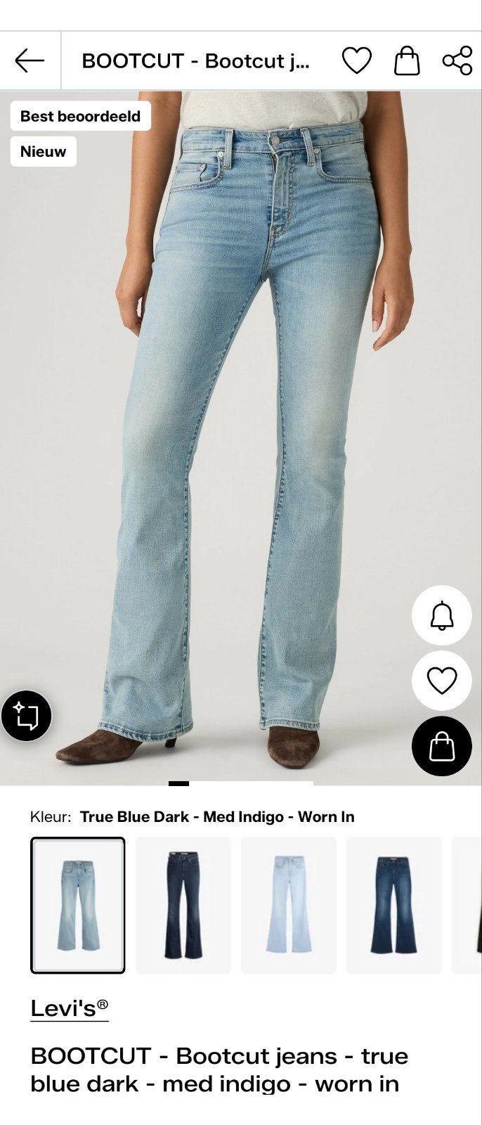 NIEUW Levi's jeans Bootcut Maat 31/32 True Blue Dark Med Ind, Ophalen of Verzenden, Nieuw, Blauw, W30 - W32 (confectie 38/40)