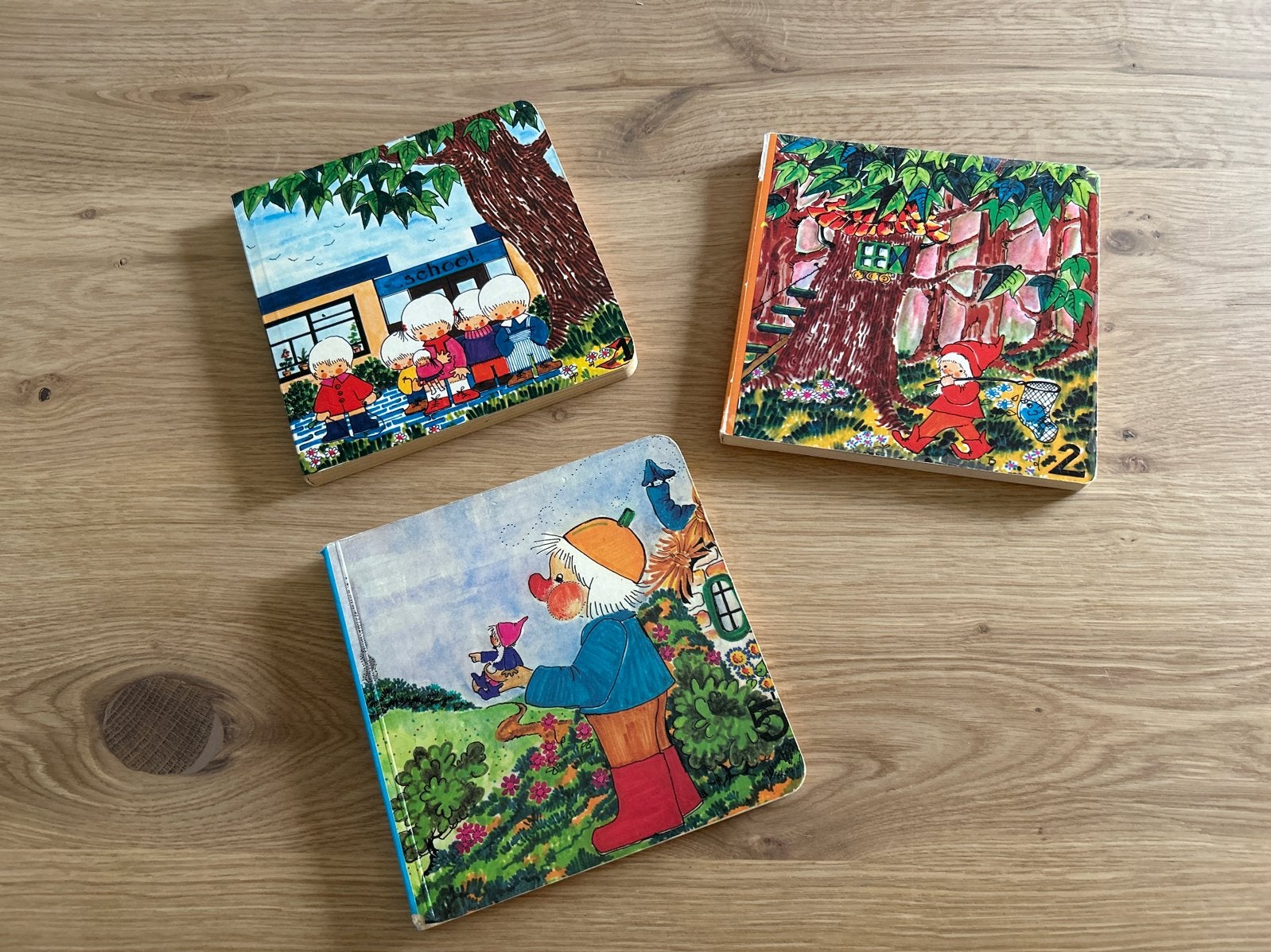 3 Vintage Kinderboeken: Kabouter, School, Boerderij, Boeken, Gelezen, Fictie algemeen, Jongen of Meisje, Ophalen of Verzenden