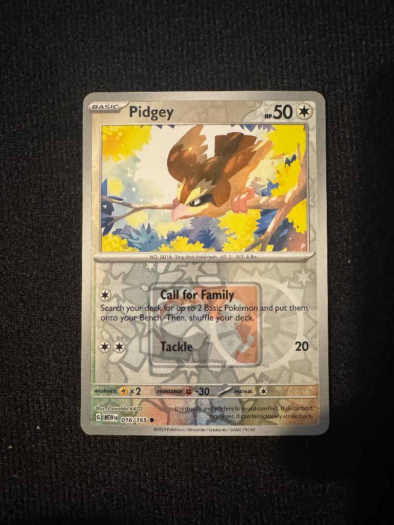 Pidgey 016 stamped, Ophalen of Verzenden, Nieuw, Losse kaart, Foil