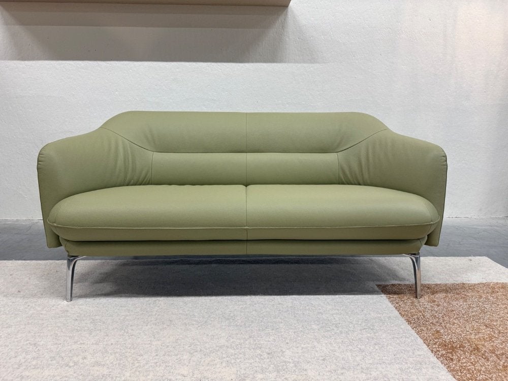 Nieuw Leolux Lindo 2,5 Zits Bank Senso groen leer, Leolux, Info@leolux.nl, 150 tot 200 cm, Ophalen of Verzenden