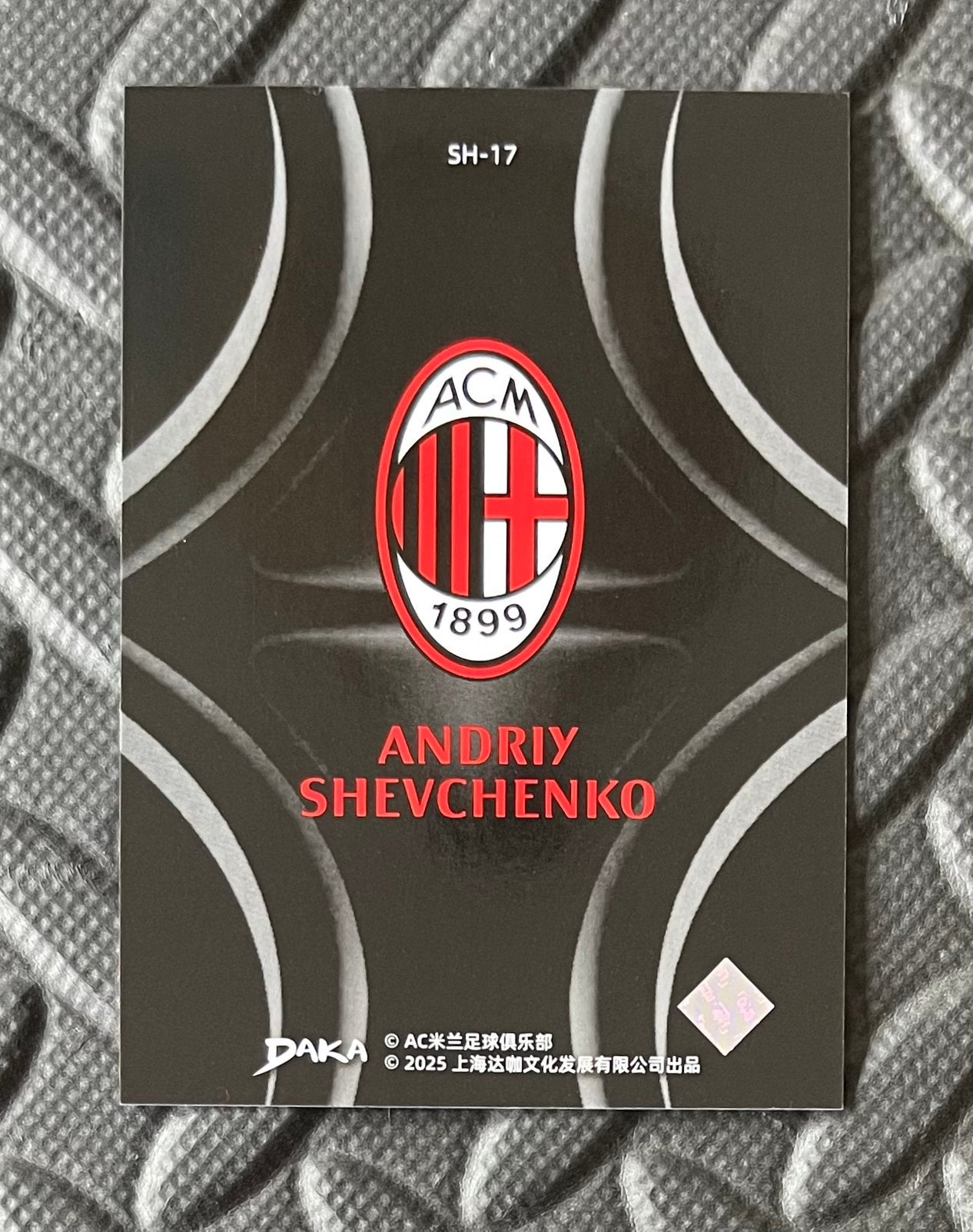 2025 Daka AC Milan Andriy Shevchenko SH-17 Kaart, Ophalen of Verzenden, Nieuw, Buitenlandse clubs, Poster, Plaatje of Sticker