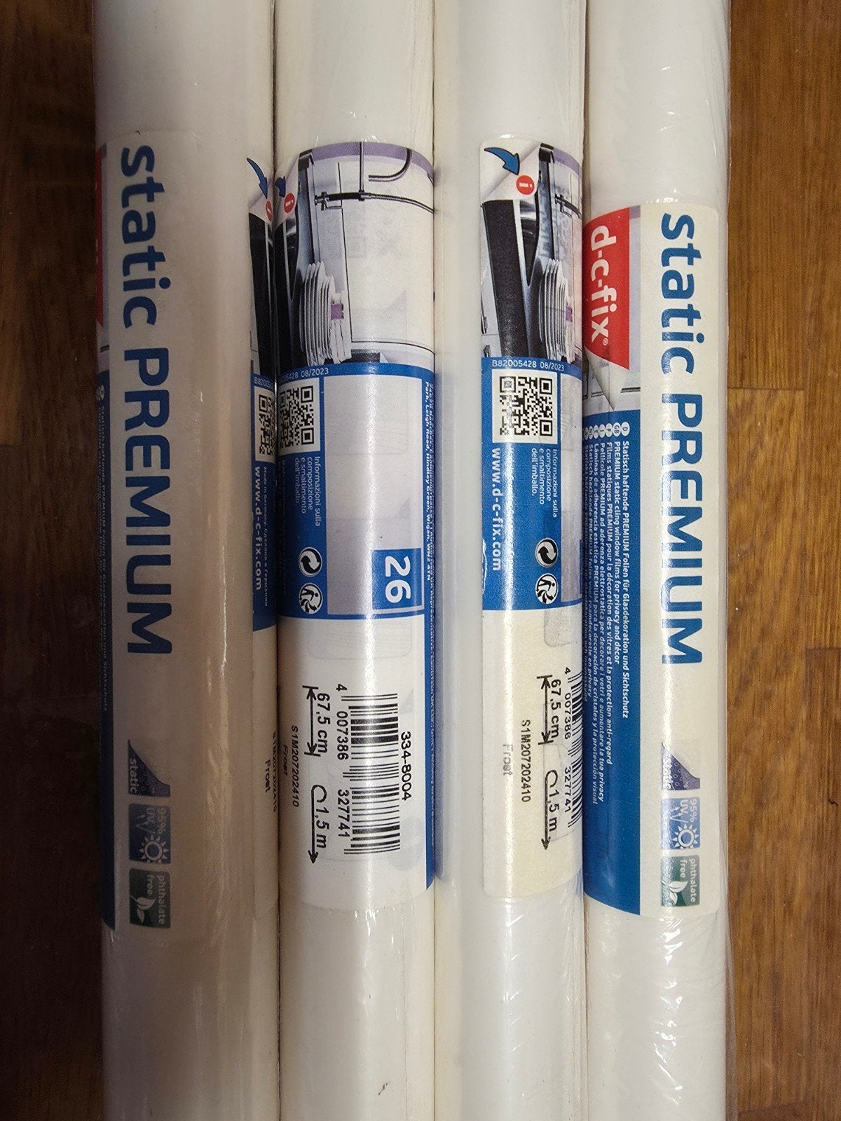 4 rollen d-c-fix Static Premium raamfolie 67.5cm x 1.5m, Ophalen of Verzenden, Nieuw, Minder dan 5 m², Folie