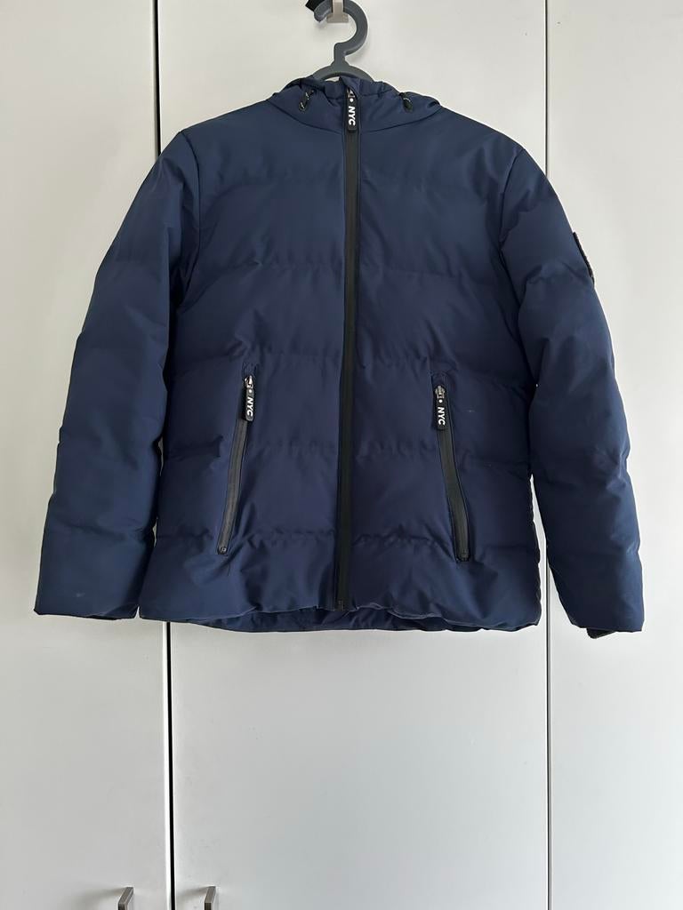 Donkerblauwe winterjas voor jongens - Maat 152, Ophalen of Verzenden, Zo goed als nieuw, Jongen, Jas