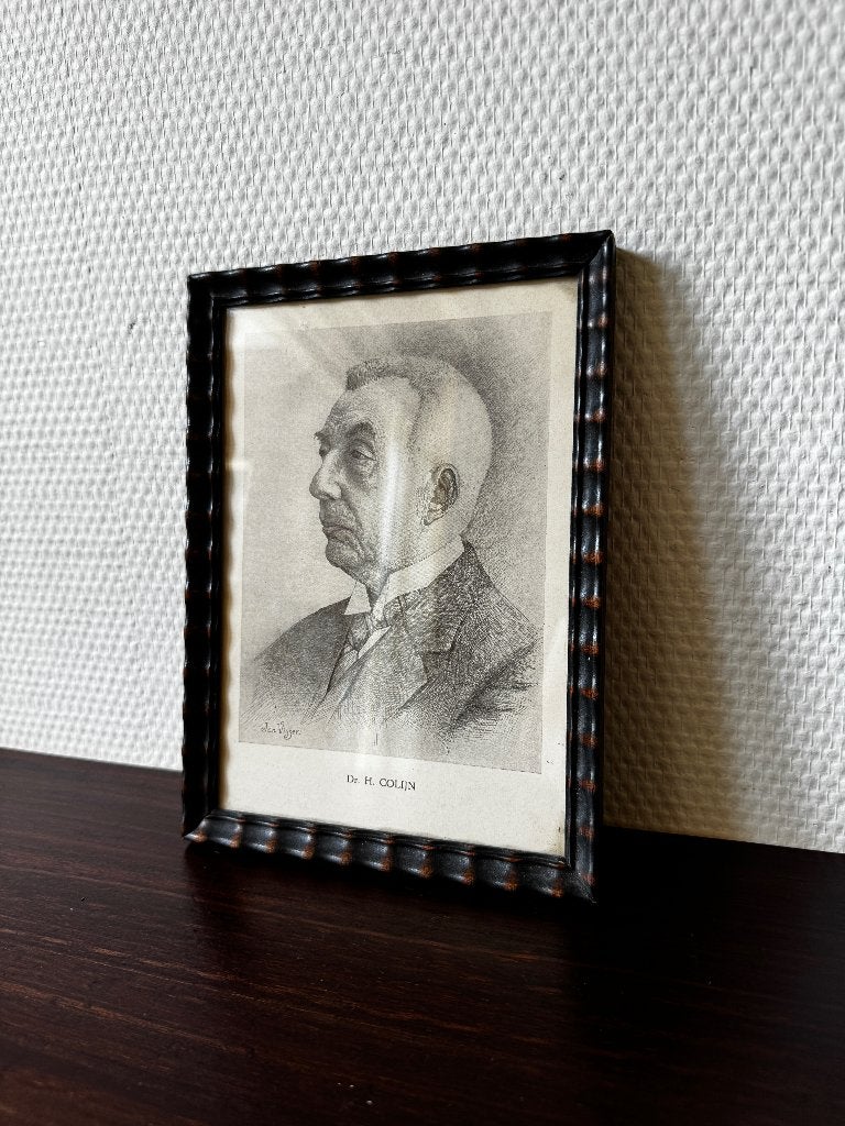 Tekening Dr. H. Colijn door Jan Visser. Ingelijst 1930, Ophalen of Verzenden