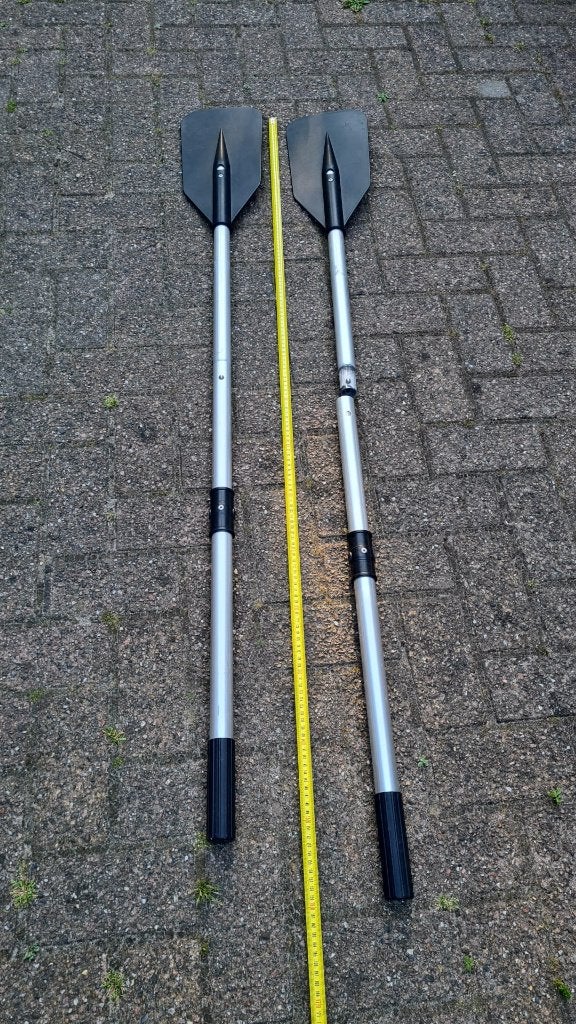 peddels roeispanen met gat voor roeidol 152 cm lang deelbaar, Watersport en Boten, Ophalen, Zo goed als nieuw, Enkelbladige peddel