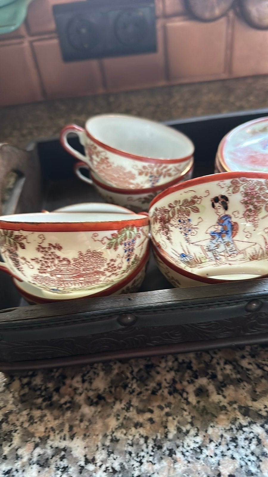 Antieke Chinese Eierschaal Porselein Kop en Schotels, Antiek en Kunst, Ophalen of Verzenden