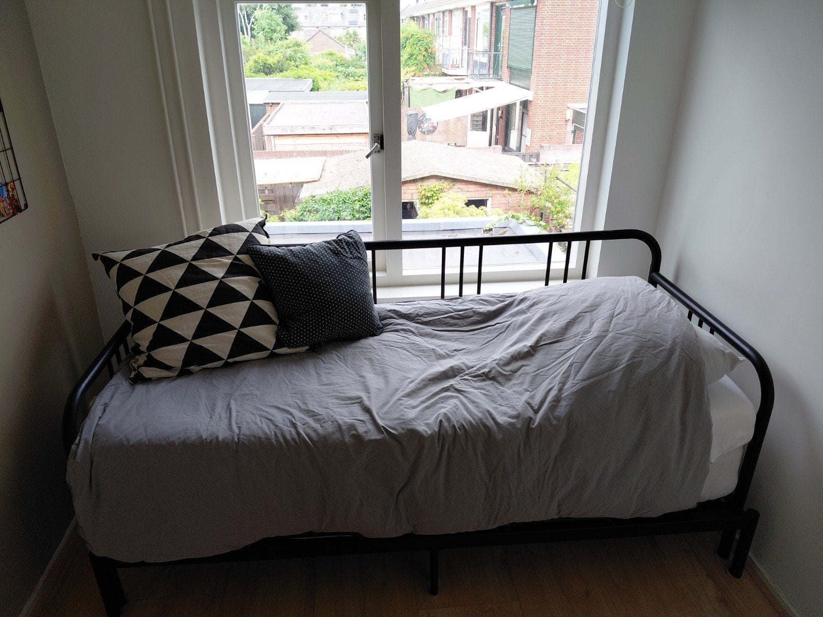 Fyresdal bedbank IKEA in goede staat, Ophalen, 90 cm, Eenpersoons, Zwart