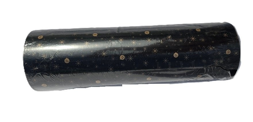 INPAKPAPIER CADEAUPAPIER SUPER ROL 50 CM KERST ZWART GOUD, -, -, Nieuw, Ophalen of Verzenden