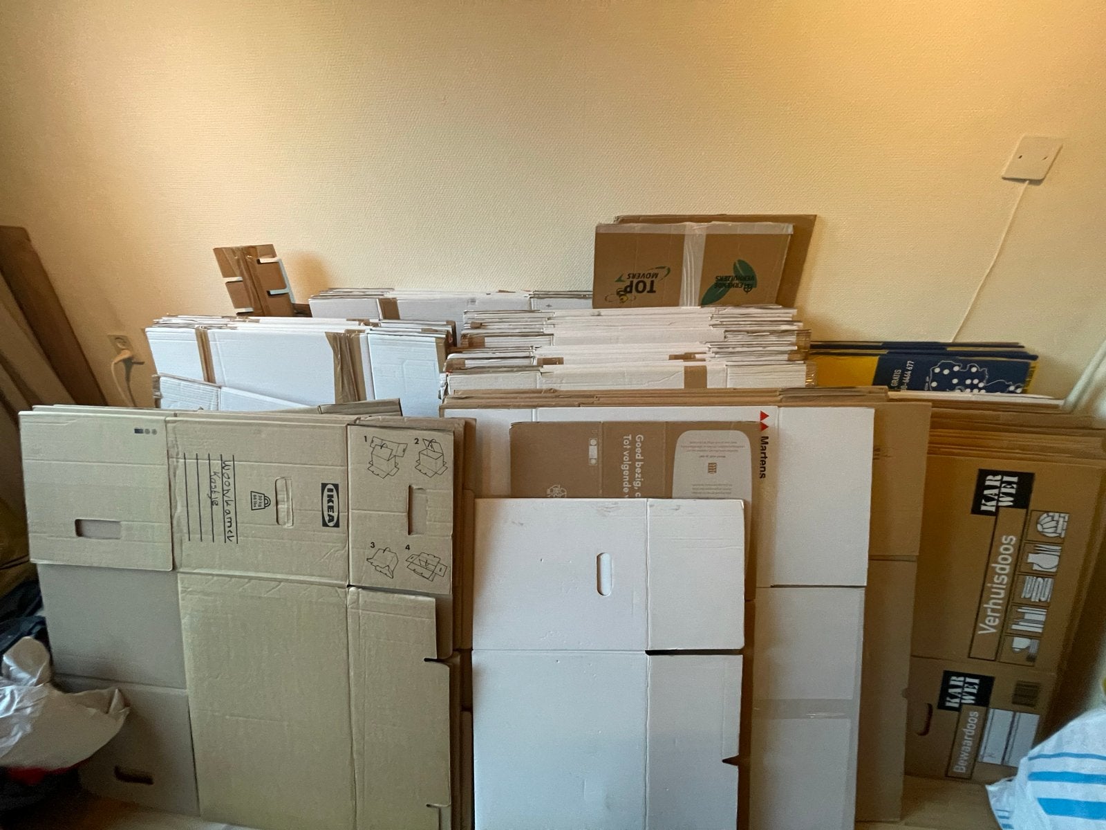 Grote partij verhuisdozen, diverse maten, Ophalen, 35 tot 50 cm, Doos, Gebruikt