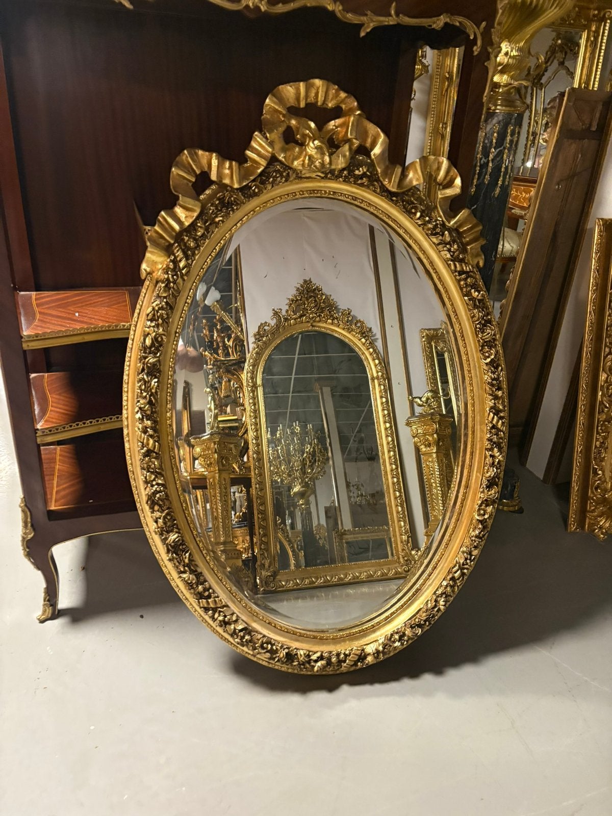 Barok spiegel goud ovaal, Ophalen of Verzenden, Rechthoekig