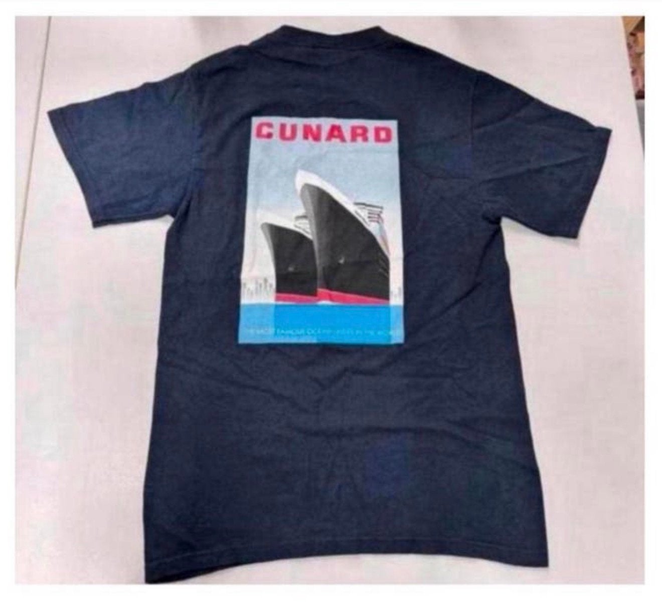 Cunard T-shirt S-M nieuw queen mary 2 famous ocean liners, Blauw, Nieuw, Ophalen of Verzenden, H
