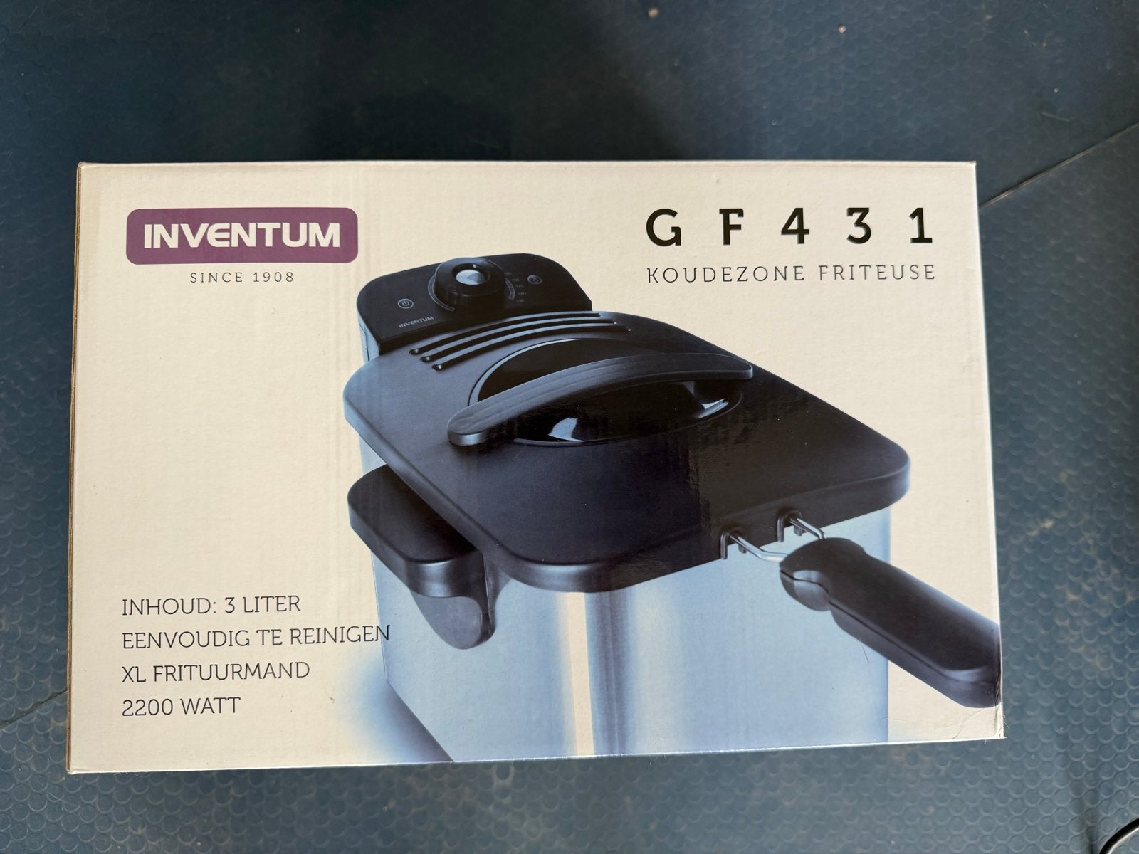 Inventum GF431 Friteuse - 3 Liter - nieuw in doos, 2 tot 3 liter, Ophalen, Nieuw, Uitneembare binnenpan