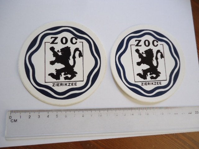 sticker oud ZOC Zierikzee stadswapen zeeland 2 x plastic, Verzenden, Zo goed als nieuw, Bedrijf of Vereniging