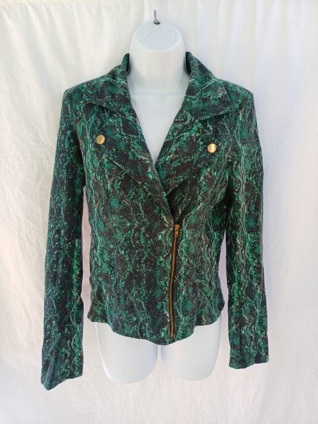 Stoer groenig jasje met slangenprint mt M merk My Style, Kleding | Dames, Maat 38/40 (M), ., Ophalen of Verzenden, Zo goed als nieuw