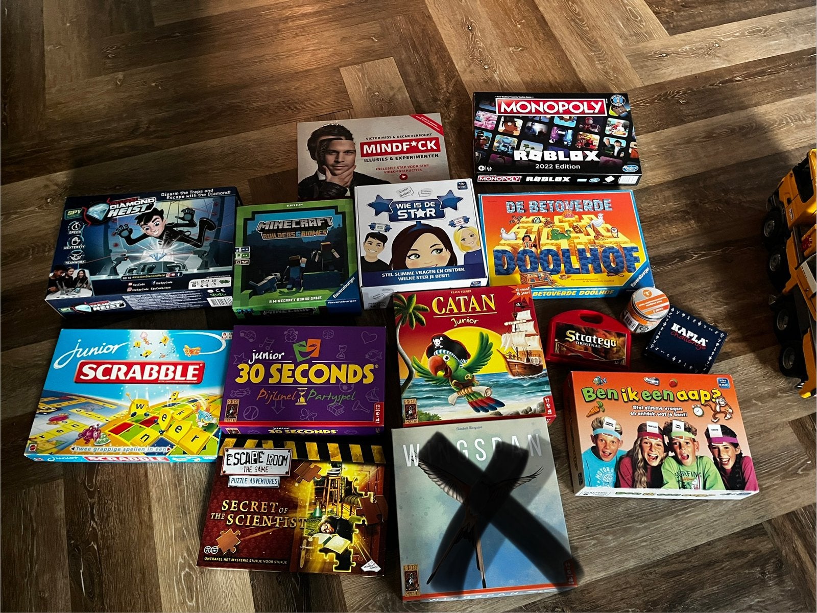 Diverse bordspellen: Mincraft, Catan, Monopoly, doolhof, Een of twee spelers, Ophalen of Verzenden, Gebruikt