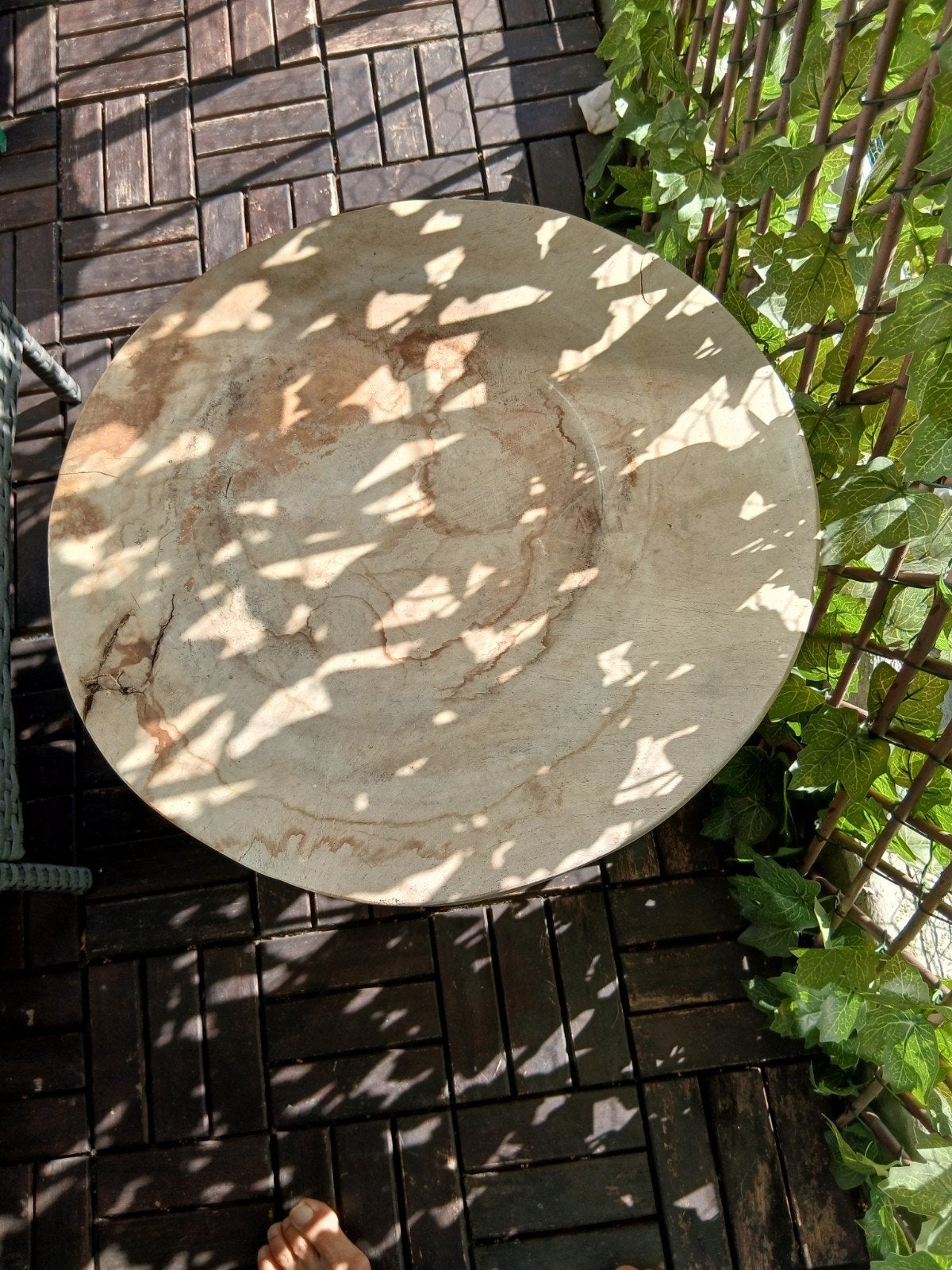 Unieke houten bijzettafel - boomstam design, Ophalen, Gebruikt, Rond, Hout