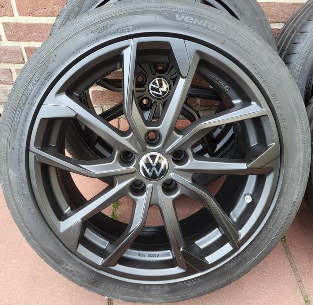 18 Inch VW Golf Caddy velgenset met zomerbanden 5x112, 18 inch, Banden en Velgen, Nieuw, Ophalen of Verzenden