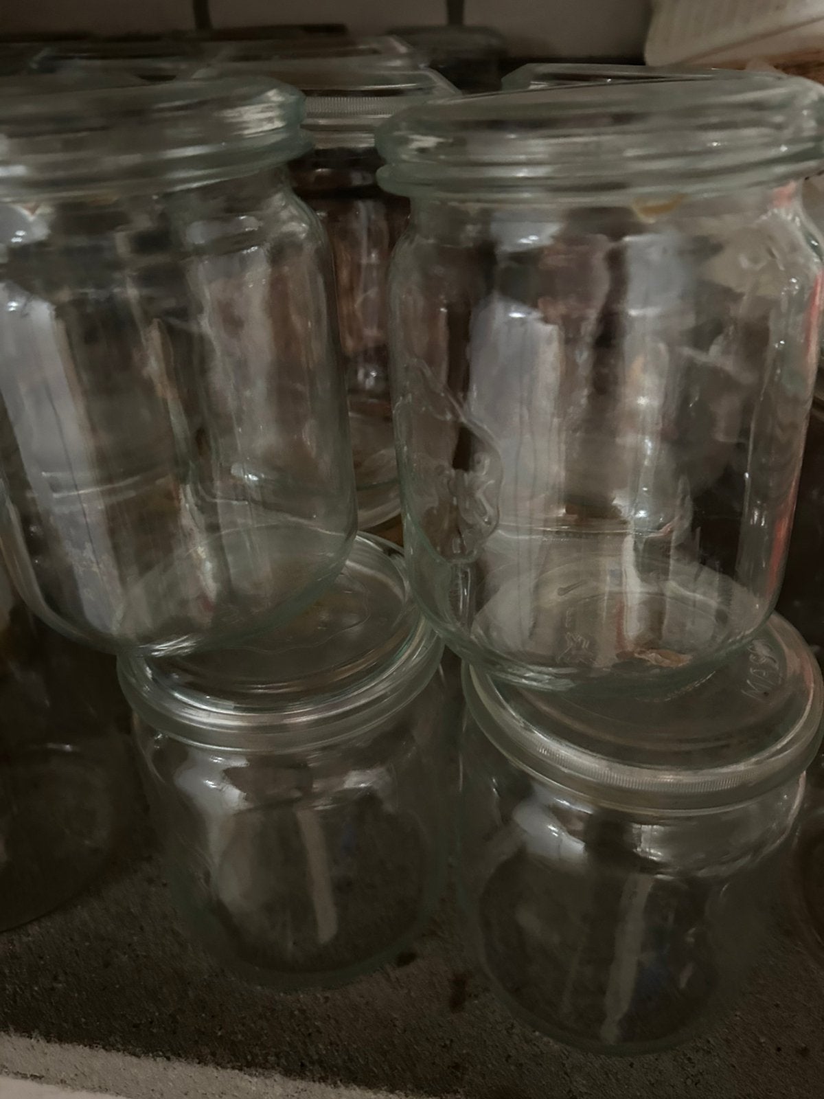 25 inmaakglazen 1 liter en 10 stuks 1,5 liter, Ophalen, Zo goed als nieuw, Glas, Pot, Bus of Blik