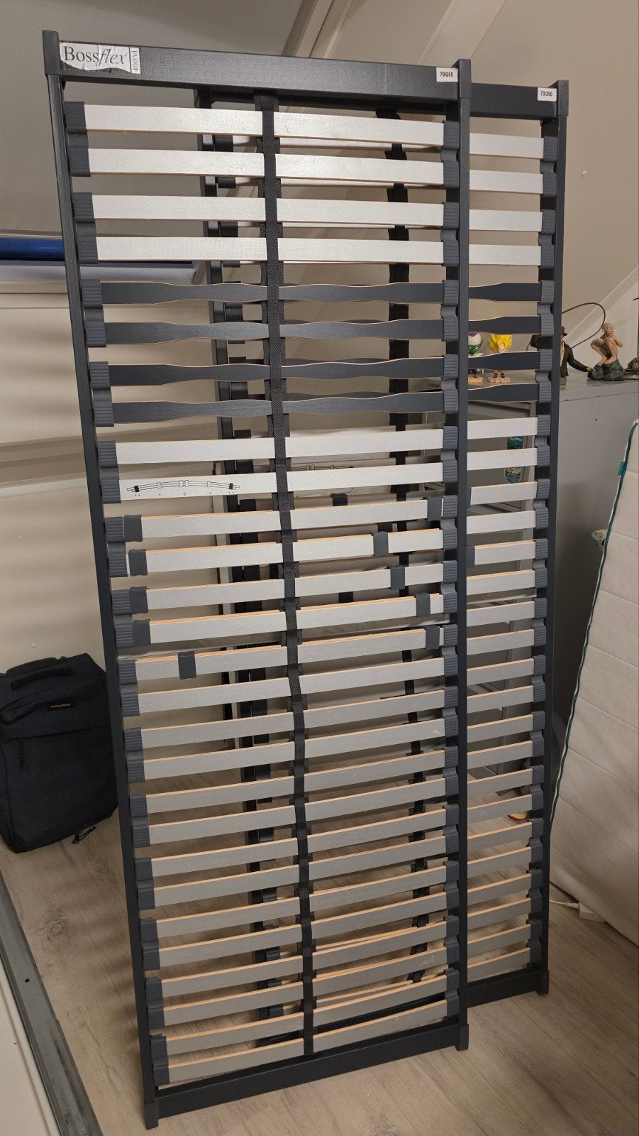 2 Lattenbodems Bossflex 400 VL. 70x200cm, Ophalen, Eenpersoons, Hout