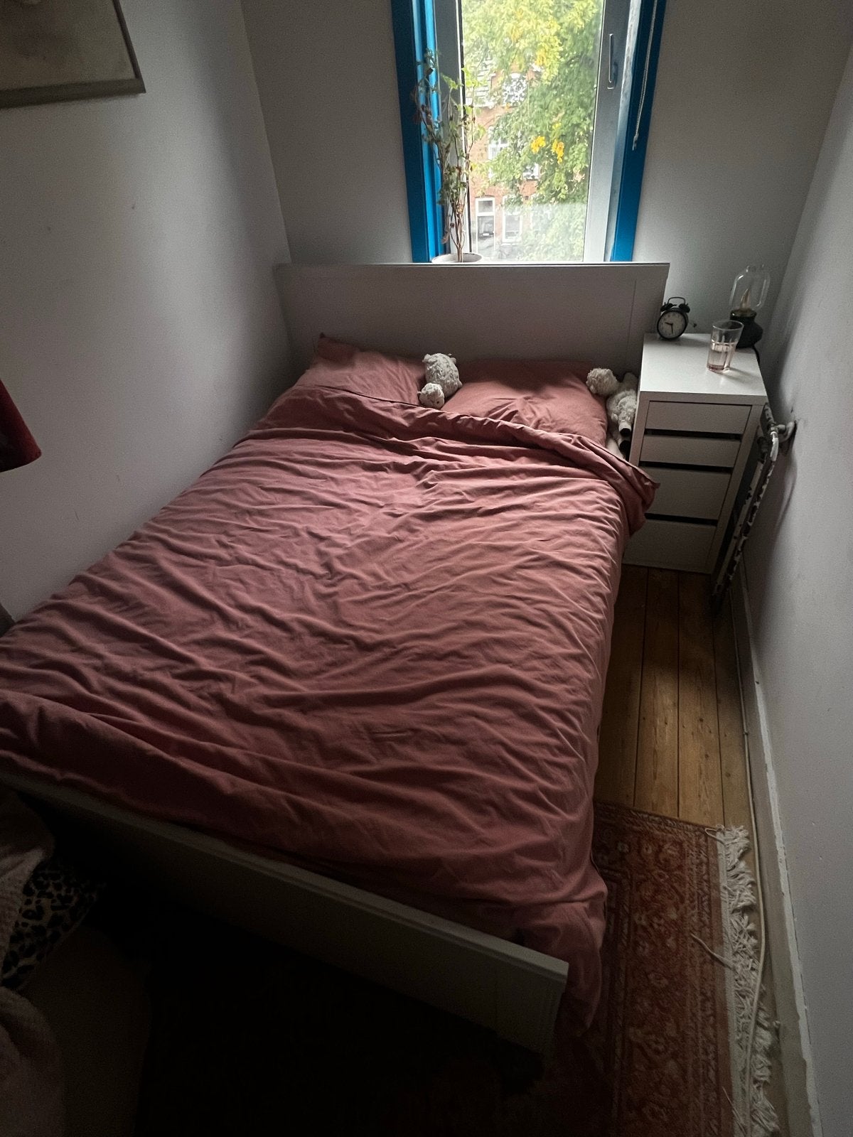 Tweepersoonsbed ikea malm, Huis en Inrichting, Gebruikt, Wit, Tweepersoons, 200 cm