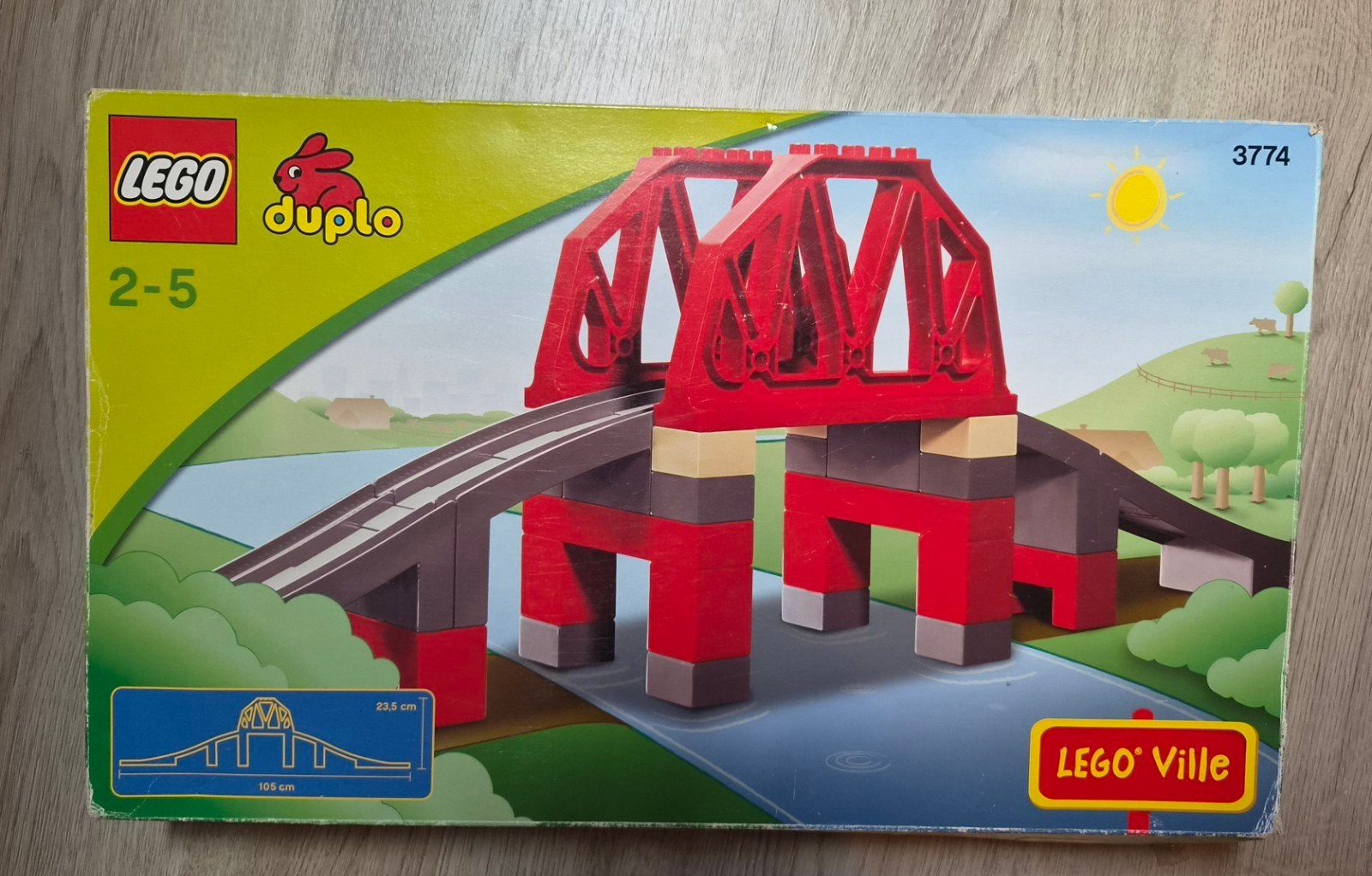 Lego Duplo Spoorbrug 3774 - Complete set met doos, Gebruikt, Compleet, Overige thema's, Ophalen of Verzenden