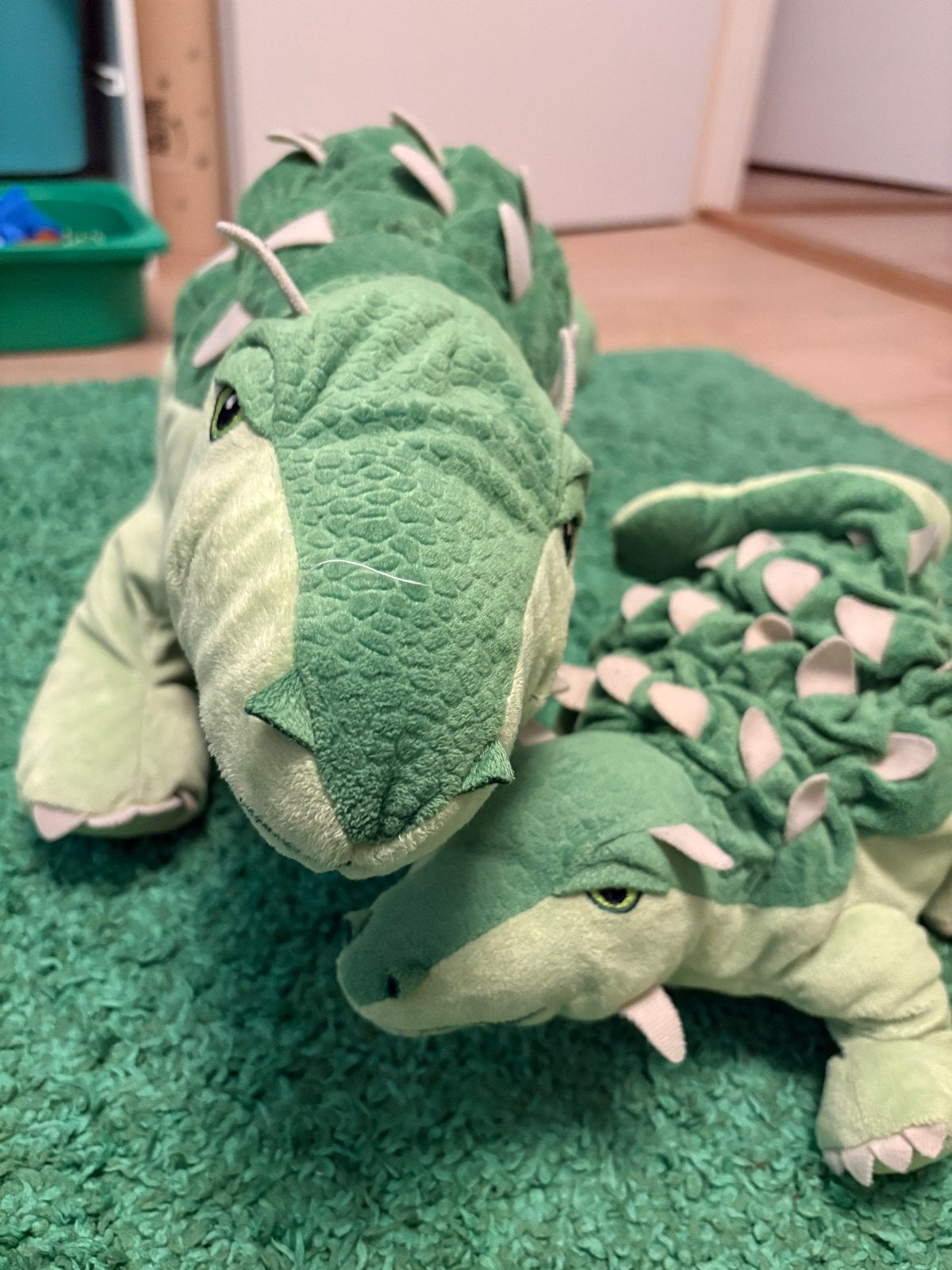 Jättelik Dinosaurus Mama en Kind (ei), Ophalen of Verzenden, Middelgroot (20 tot 80 cm), Gebruikt, Groen
