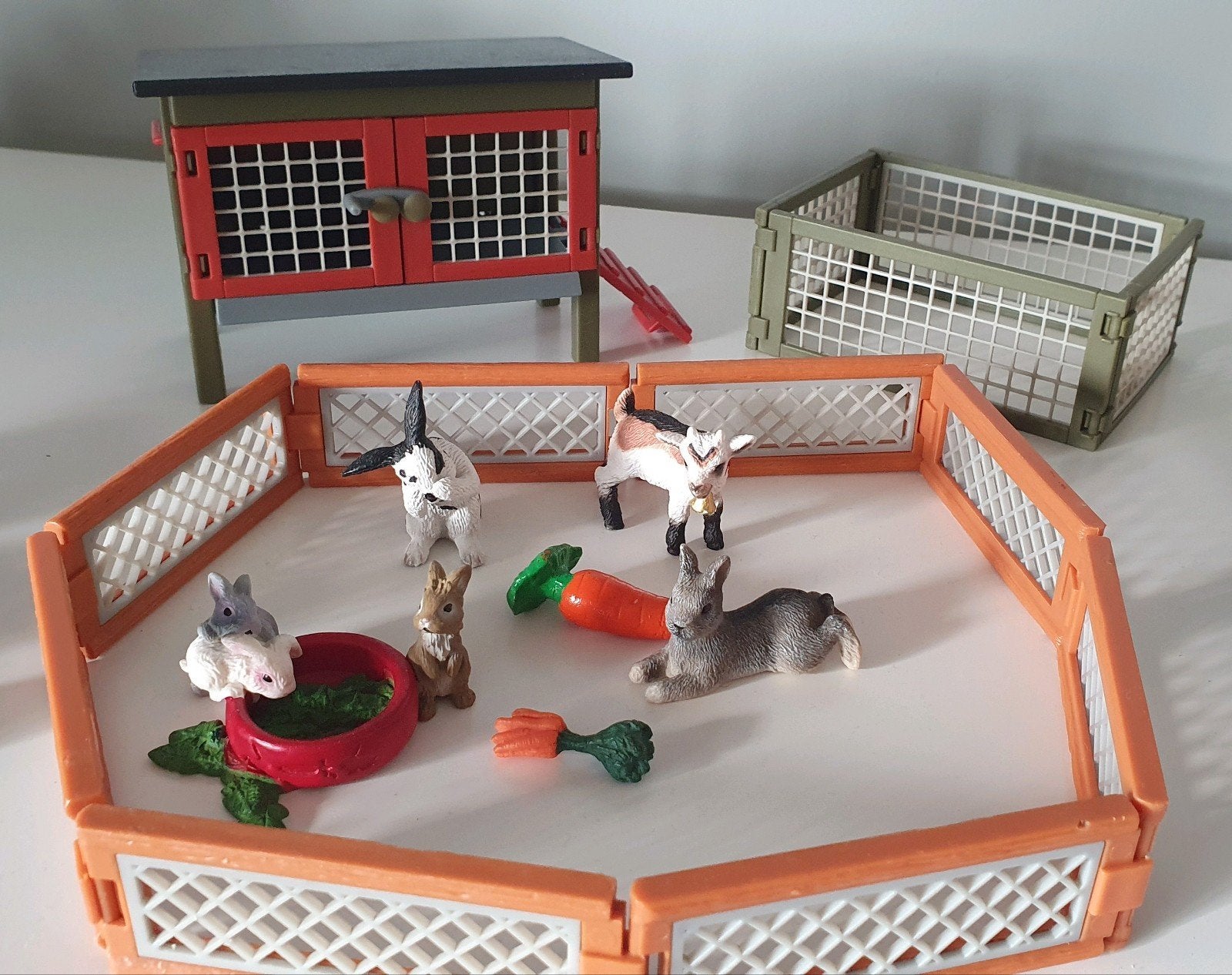 Schleich Konijnen stal met extra ren - *GRATIS VERZENDEN, Verzamelen, Dierenverzamelingen, Ophalen of Verzenden, Zo goed als nieuw